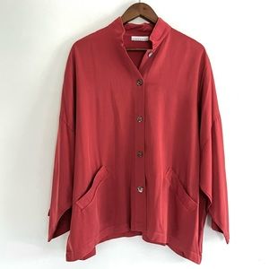 Bryn Walker 100% Tencel Collarless Jacket Terracotta M